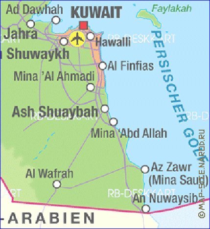 mapa de Kuwait em alemao