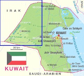 mapa de Kuwait em alemao