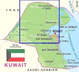 mapa de Kuwait em alemao