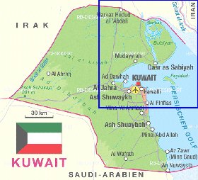 mapa de Kuwait em alemao