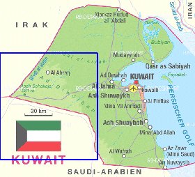 mapa de Kuwait em alemao