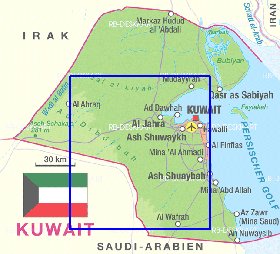 mapa de Kuwait em alemao