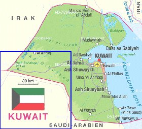 mapa de Kuwait em alemao