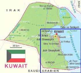 mapa de Kuwait em alemao