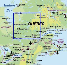 mapa de Quebec