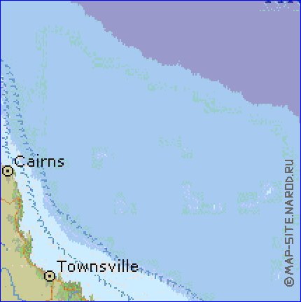 mapa de Queensland em ingles