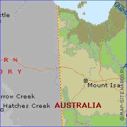 mapa de Queensland em ingles