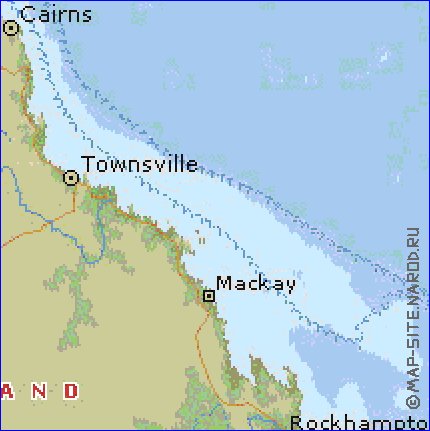 mapa de Queensland em ingles