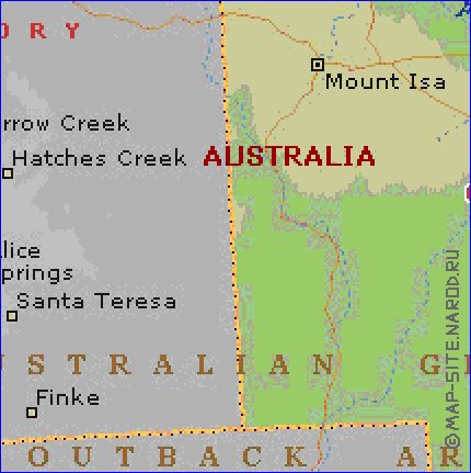 mapa de Queensland em ingles