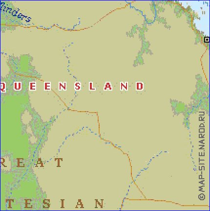 mapa de Queensland em ingles