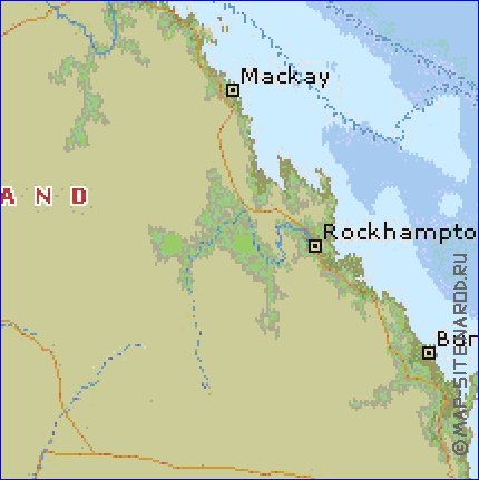 mapa de Queensland em ingles