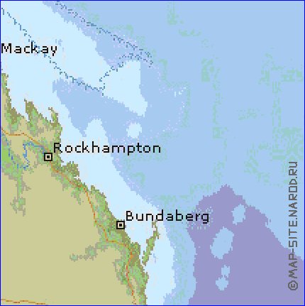 mapa de Queensland em ingles