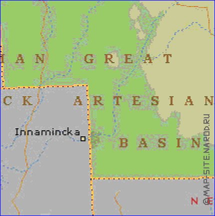 mapa de Queensland em ingles