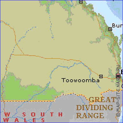 mapa de Queensland em ingles