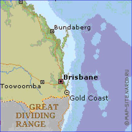 mapa de Queensland em ingles