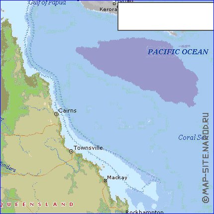 mapa de Queensland em ingles