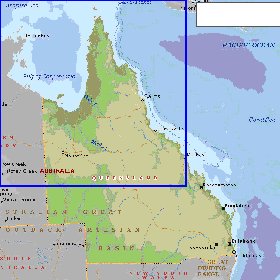 mapa de Queensland em ingles