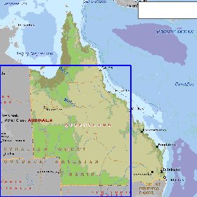 mapa de Queensland em ingles