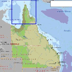 mapa de Queensland em ingles