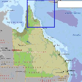 mapa de Queensland em ingles