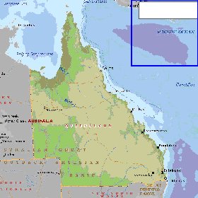 mapa de Queensland em ingles