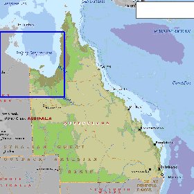 mapa de Queensland em ingles