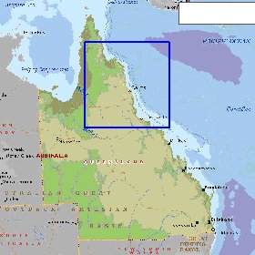 mapa de Queensland em ingles