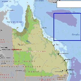 mapa de Queensland em ingles