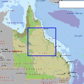 mapa de Queensland em ingles