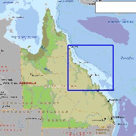 mapa de Queensland em ingles