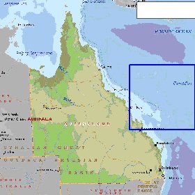 mapa de Queensland em ingles