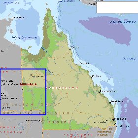 mapa de Queensland em ingles