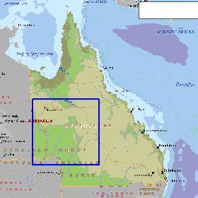 mapa de Queensland em ingles