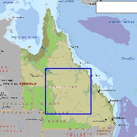 mapa de Queensland em ingles