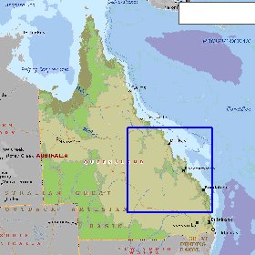 mapa de Queensland em ingles