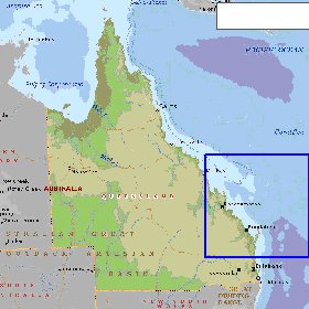 mapa de Queensland em ingles