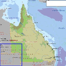 mapa de Queensland em ingles