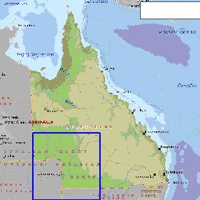 mapa de Queensland em ingles