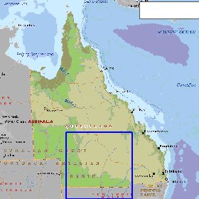 mapa de Queensland em ingles