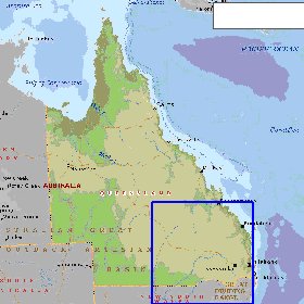 mapa de Queensland em ingles