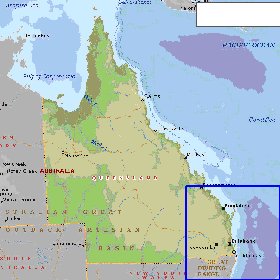 mapa de Queensland em ingles