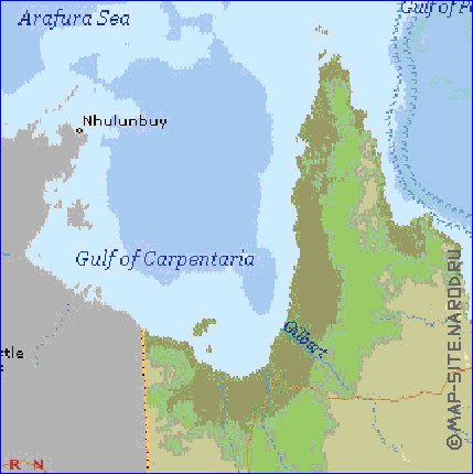 carte de Queensland en anglais