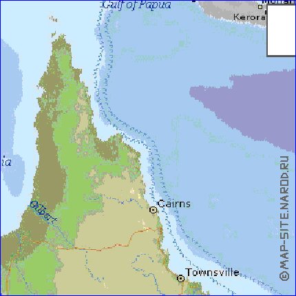 mapa de Queensland em ingles