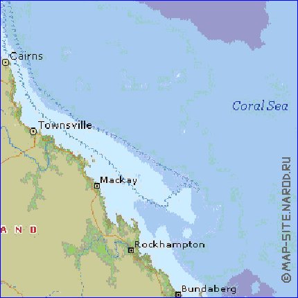 mapa de Queensland em ingles