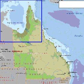 mapa de Queensland em ingles