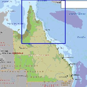 mapa de Queensland em ingles