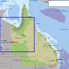 mapa de Queensland em ingles