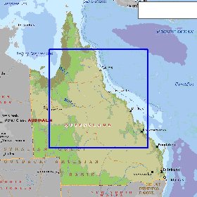 mapa de Queensland em ingles