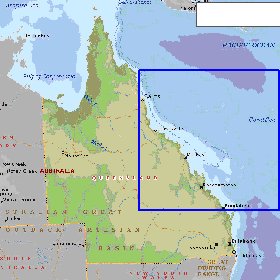 mapa de Queensland em ingles