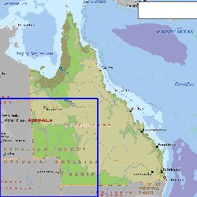 mapa de Queensland em ingles